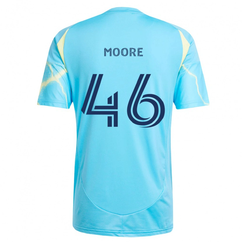 Danxen Damen Kaiden Moore #46 Hellblau Schwarz Hellgelb Auswärtstrikot Trikot 2026/27 T-Shirt