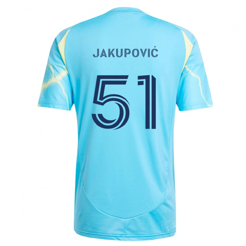 Danxen Damen Malik Jakupović #51 Hellblau Schwarz Hellgelb Auswärtstrikot Trikot 2026/27 T-Shirt