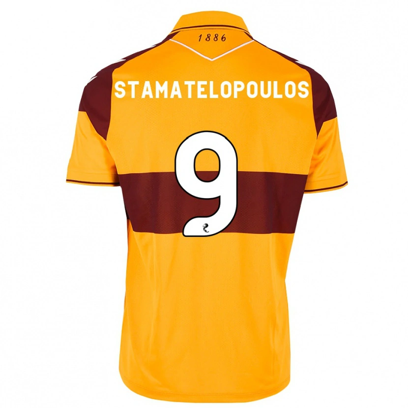 Danxen Kinder Apostolos Stamatelopoulos #9 Maroon Orange Heimtrikot Trikot 2026/27 T-Shirt