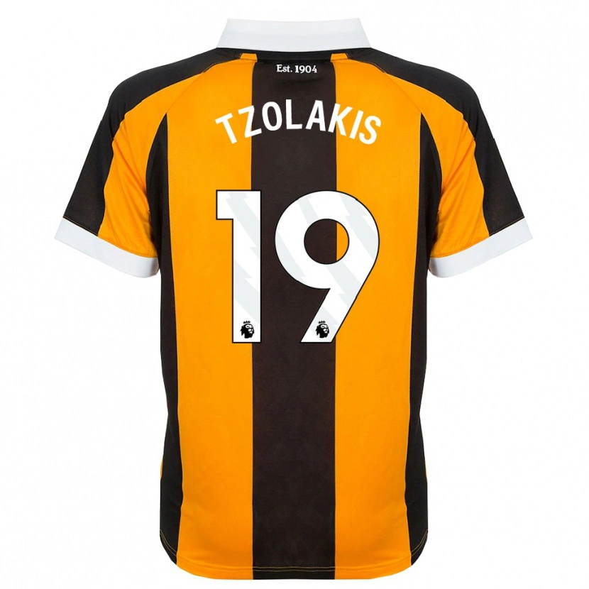 Danxen Kinder Konstantinos Tzolakis #19 Orange Schwarz Weiß Heimtrikot Trikot 2026/27 T-Shirt
