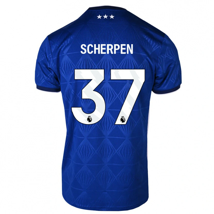 Danxen Kinder Kjell Scherpen #37 Mittelblau Weiß Rot Heimtrikot Trikot 2026/27 T-Shirt