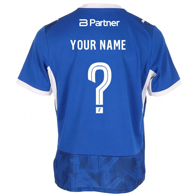 Danxen Kinder Ihren Namen #0 Mittelblau Weiß Heimtrikot Trikot 2026/27 T-Shirt