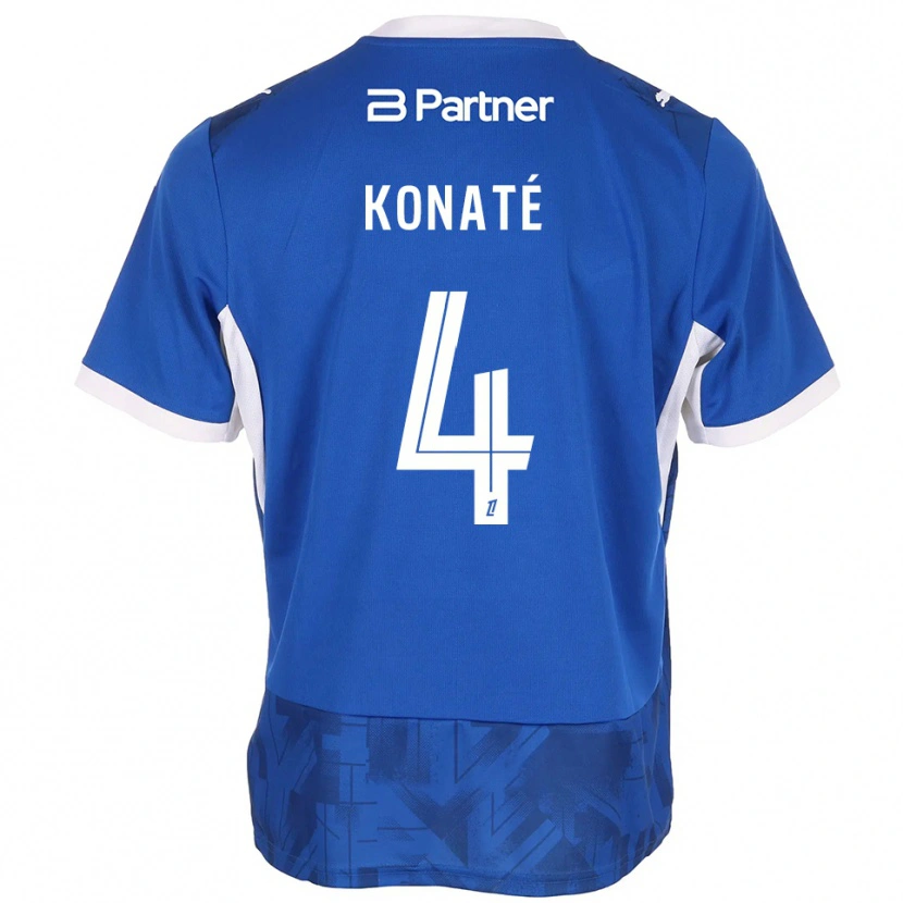 Danxen Kinder Djibril Konaté #4 Mittelblau Weiß Heimtrikot Trikot 2026/27 T-Shirt