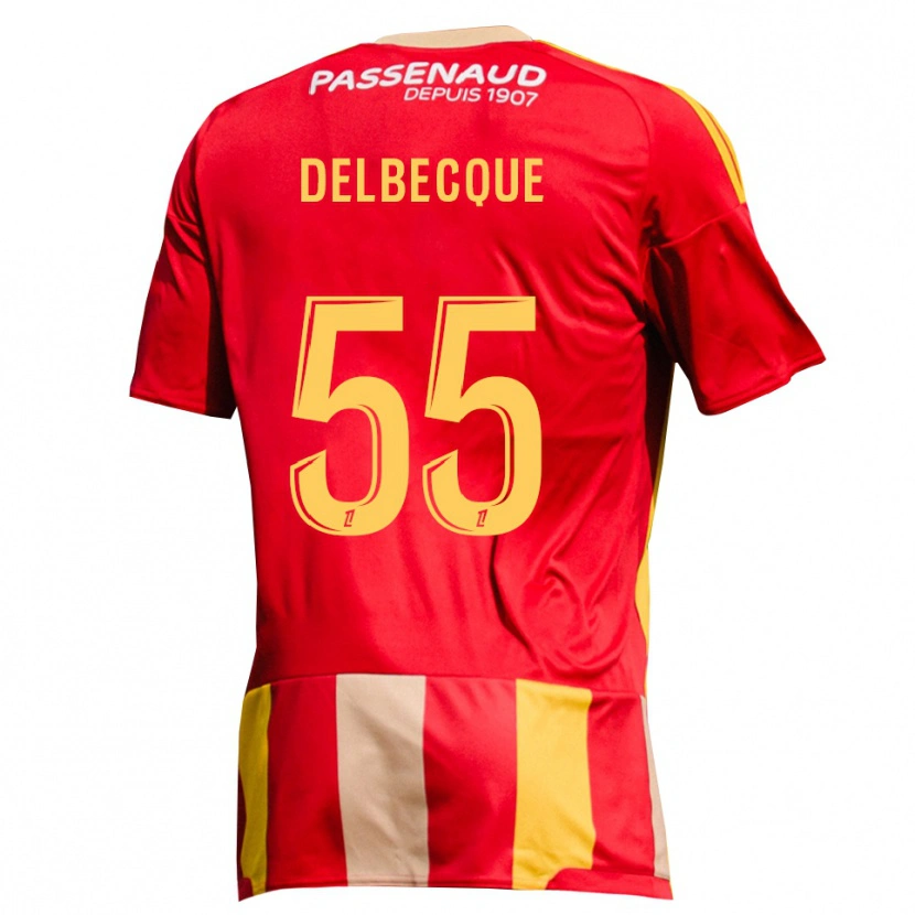 Danxen Kinder Augustin Delbecque #55 Rot Gelb Grün Heimtrikot Trikot 2026/27 T-Shirt