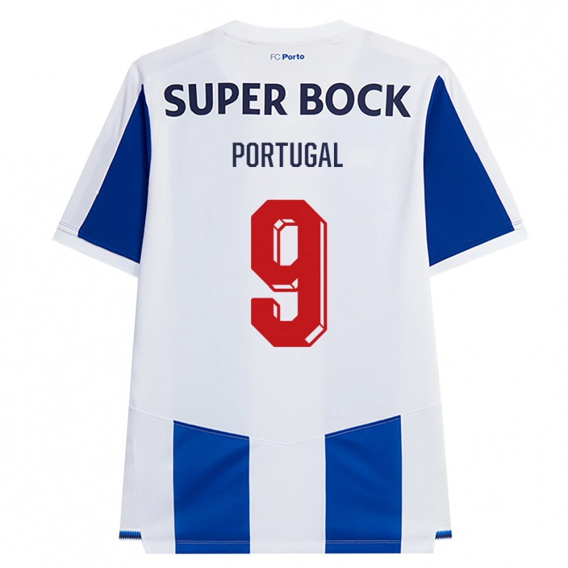 Danxen Kinder Tiago Portugal #9 Blau Weiß Rot Heimtrikot Trikot 2026/27 T-Shirt