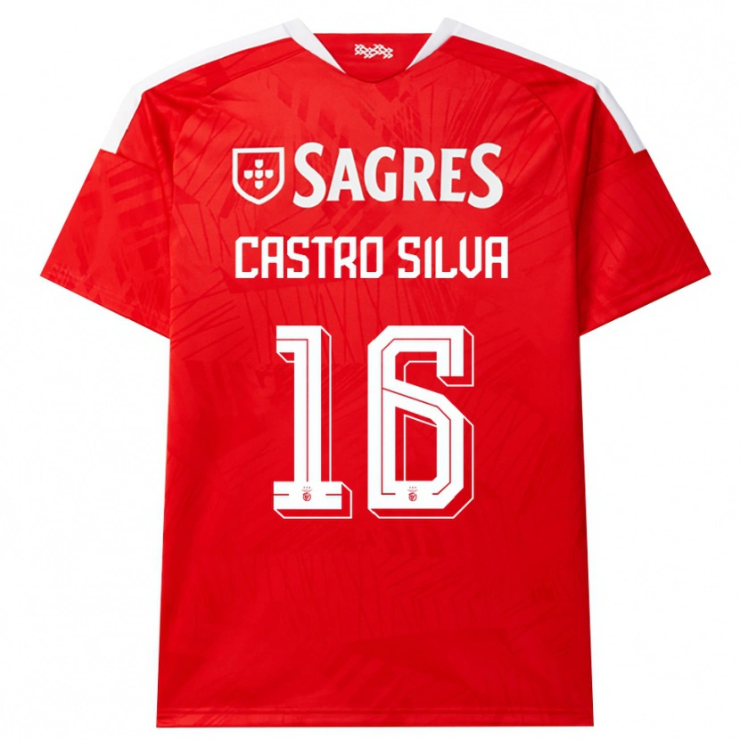 Danxen Kinder Guilherme Castro #16 Rot Weiß Gelb Heimtrikot Trikot 2026/27 T-Shirt
