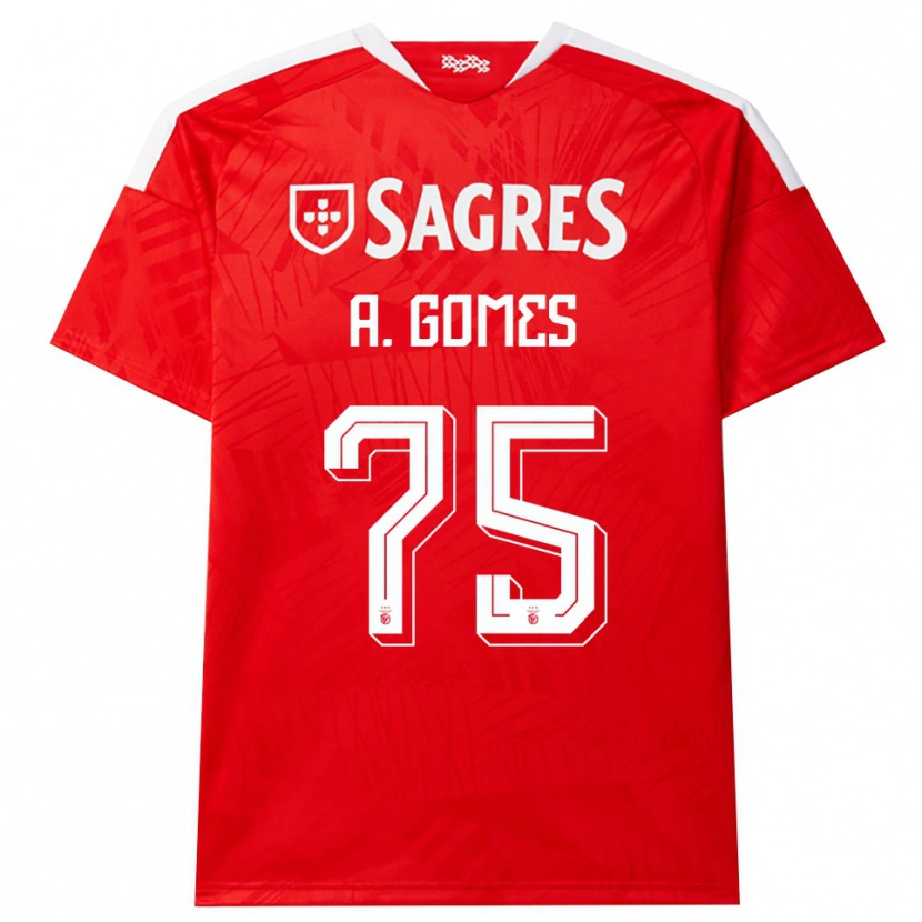 Danxen Kinder André Gomes #75 Rot Weiß Gelb Heimtrikot Trikot 2026/27 T-Shirt
