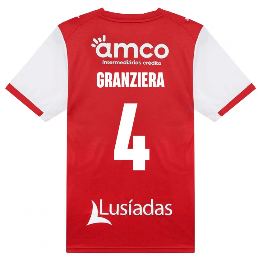 Danxen Kinder Emanuele Granziera #4 Weiß Rot Schwarz Heimtrikot Trikot 2026/27 T-Shirt
