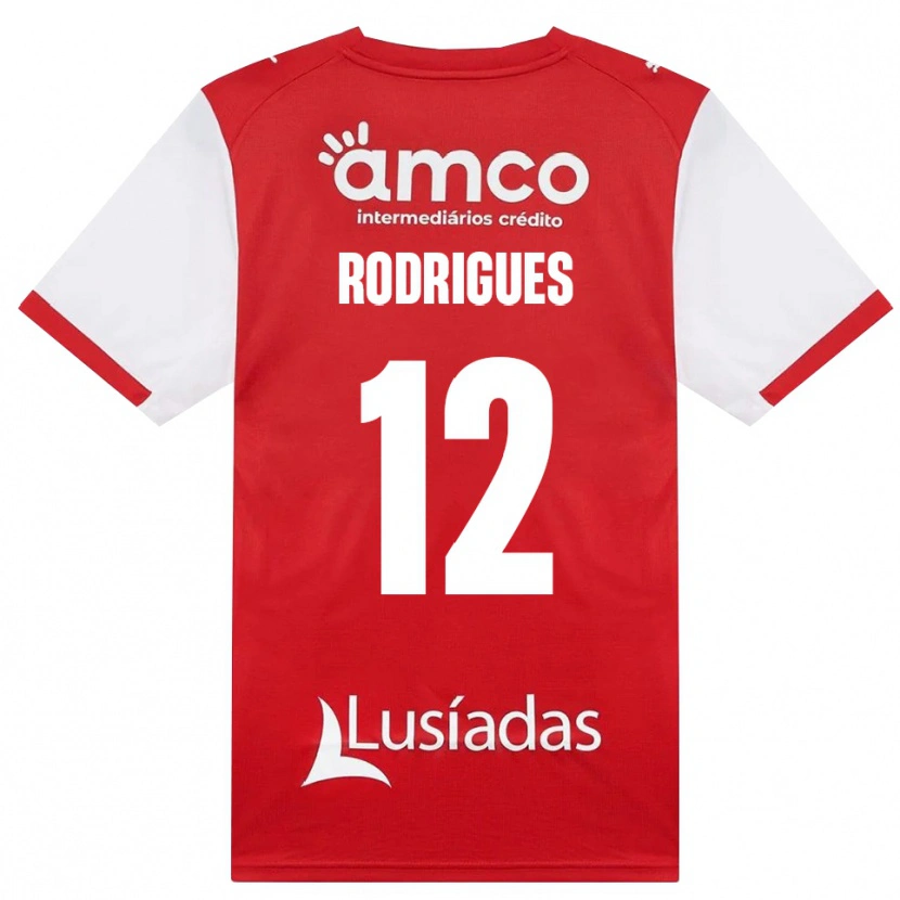 Danxen Kinder David Rodrigues #12 Weiß Rot Schwarz Heimtrikot Trikot 2026/27 T-Shirt