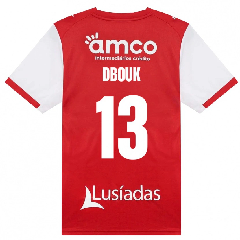 Danxen Kinder Gabriel Dbouk #13 Weiß Rot Schwarz Heimtrikot Trikot 2026/27 T-Shirt