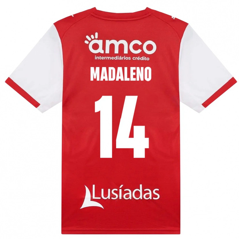Danxen Kinder Diogo Madaleno #14 Weiß Rot Schwarz Heimtrikot Trikot 2026/27 T-Shirt