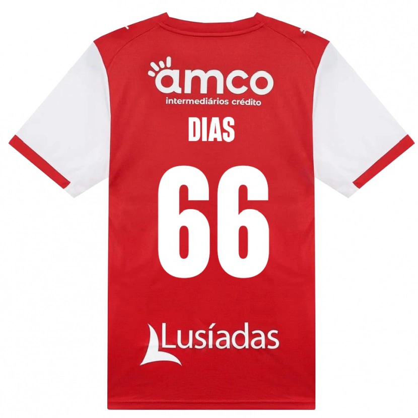 Danxen Kinder Gonçalo Dias #66 Weiß Rot Schwarz Heimtrikot Trikot 2026/27 T-Shirt