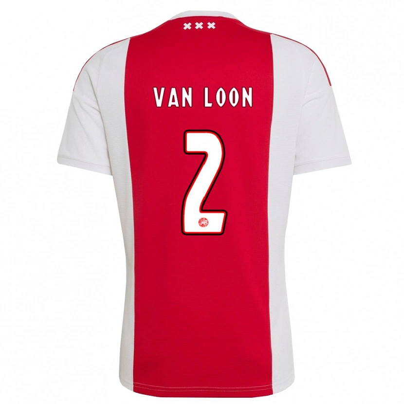 Danxen Kinder Gerain Van Loon #2 Rot Weiß Gelb Heimtrikot Trikot 2026/27 T-Shirt