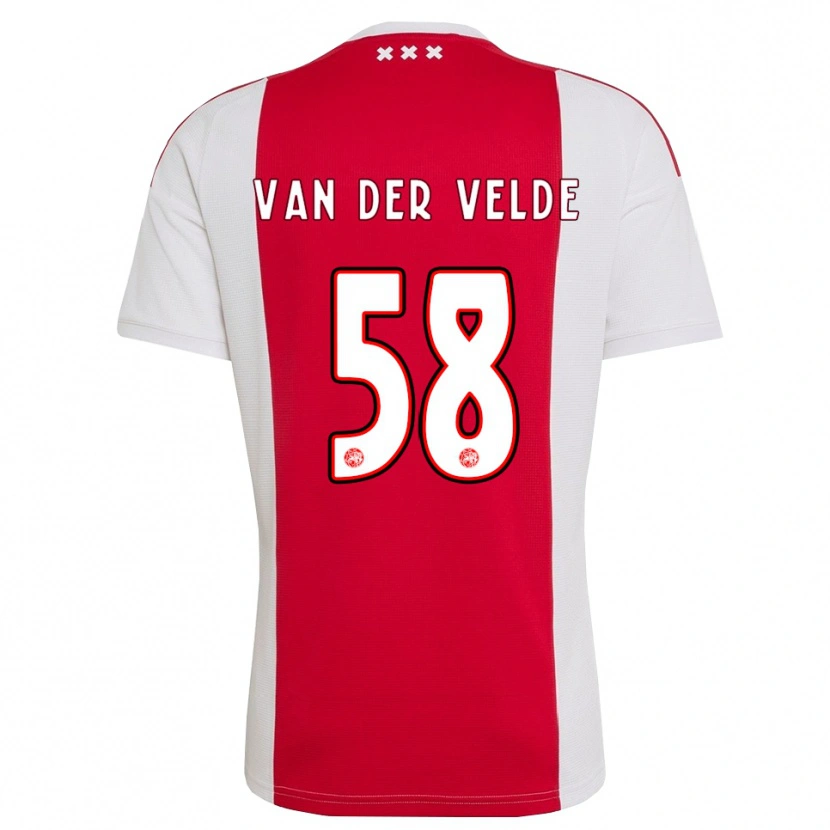 Danxen Kinder Valentijn Van Der Velde #58 Rot Weiß Gelb Heimtrikot Trikot 2026/27 T-Shirt