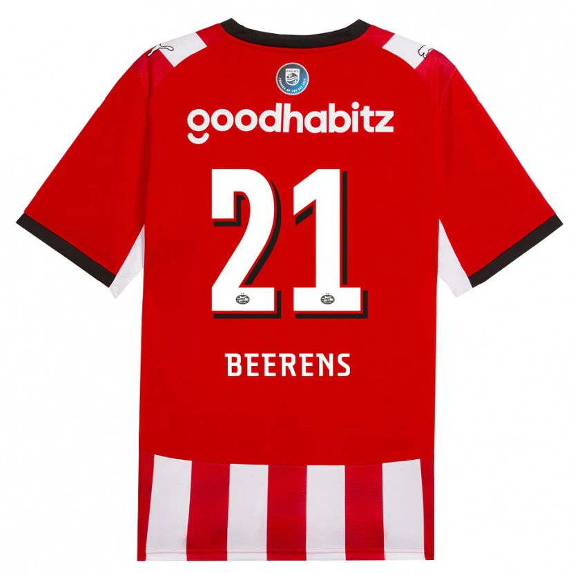 Danxen Kinder Jairo Beerens #21 Rot Weiß Schwarz Heimtrikot Trikot 2026/27 T-Shirt