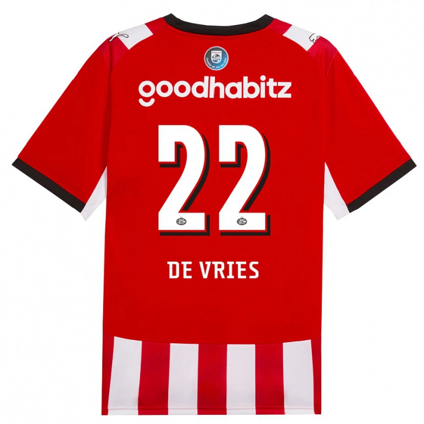 Danxen Kinder Lyam De Vries #22 Rot Weiß Schwarz Heimtrikot Trikot 2026/27 T-Shirt