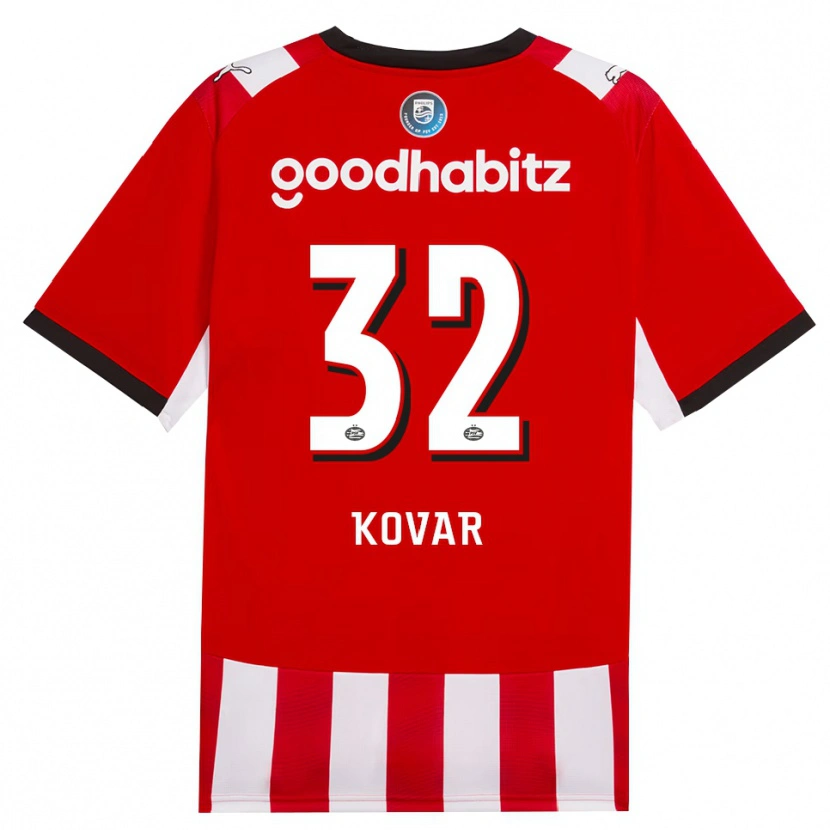 Danxen Kinder Matej Kovar #32 Rot Weiß Schwarz Heimtrikot Trikot 2026/27 T-Shirt