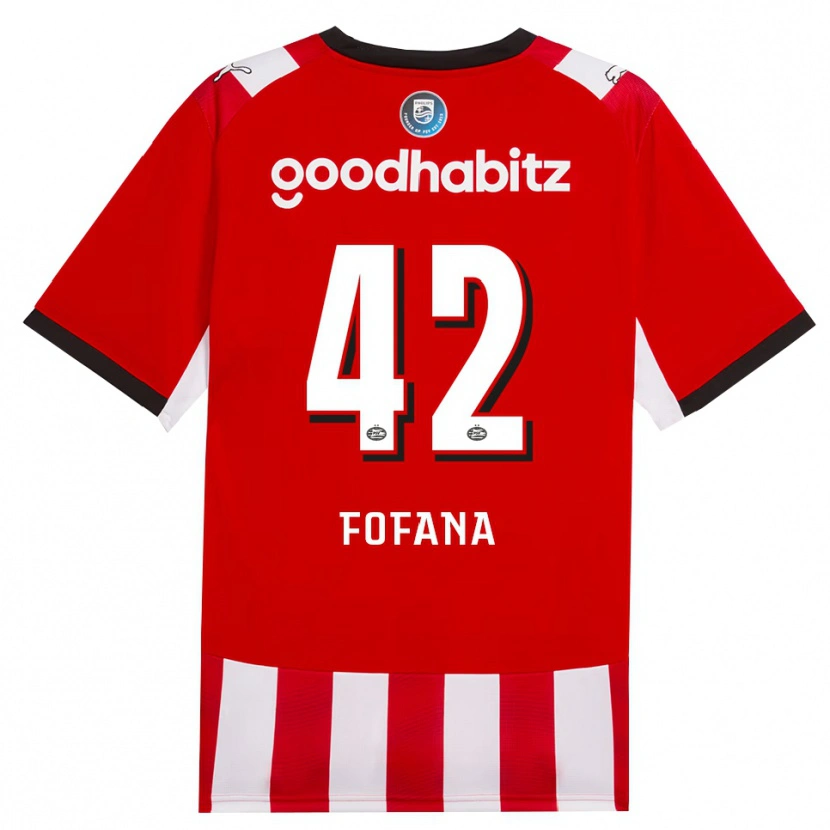 Danxen Kinder Fode Fofana #42 Rot Weiß Schwarz Heimtrikot Trikot 2026/27 T-Shirt