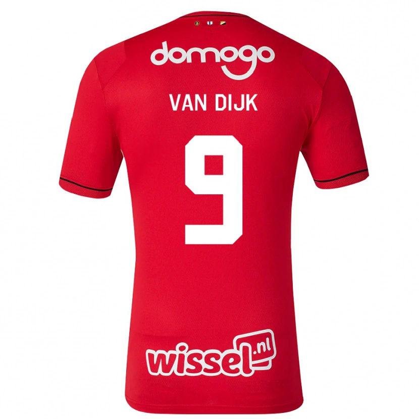 Danxen Kinder Bright Van Dijk #9 Rot Weiß Schwarz Heimtrikot Trikot 2026/27 T-Shirt