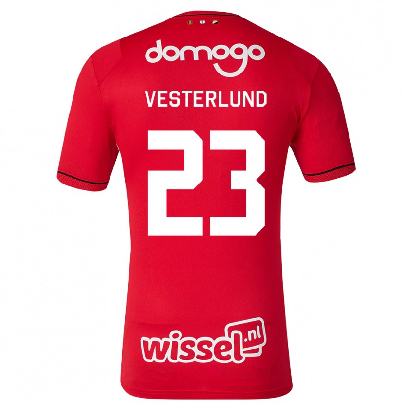 Danxen Kinder Niklas Vesterlund #23 Rot Weiß Schwarz Heimtrikot Trikot 2026/27 T-Shirt
