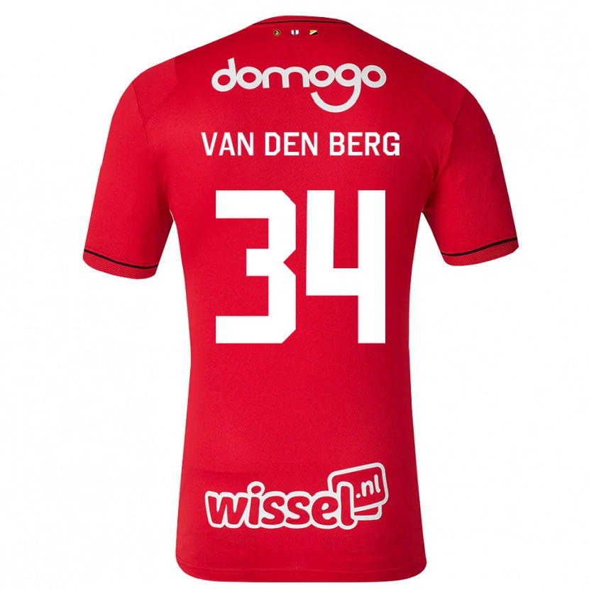 Danxen Kinder Davy Van Den Berg #34 Rot Weiß Schwarz Heimtrikot Trikot 2026/27 T-Shirt