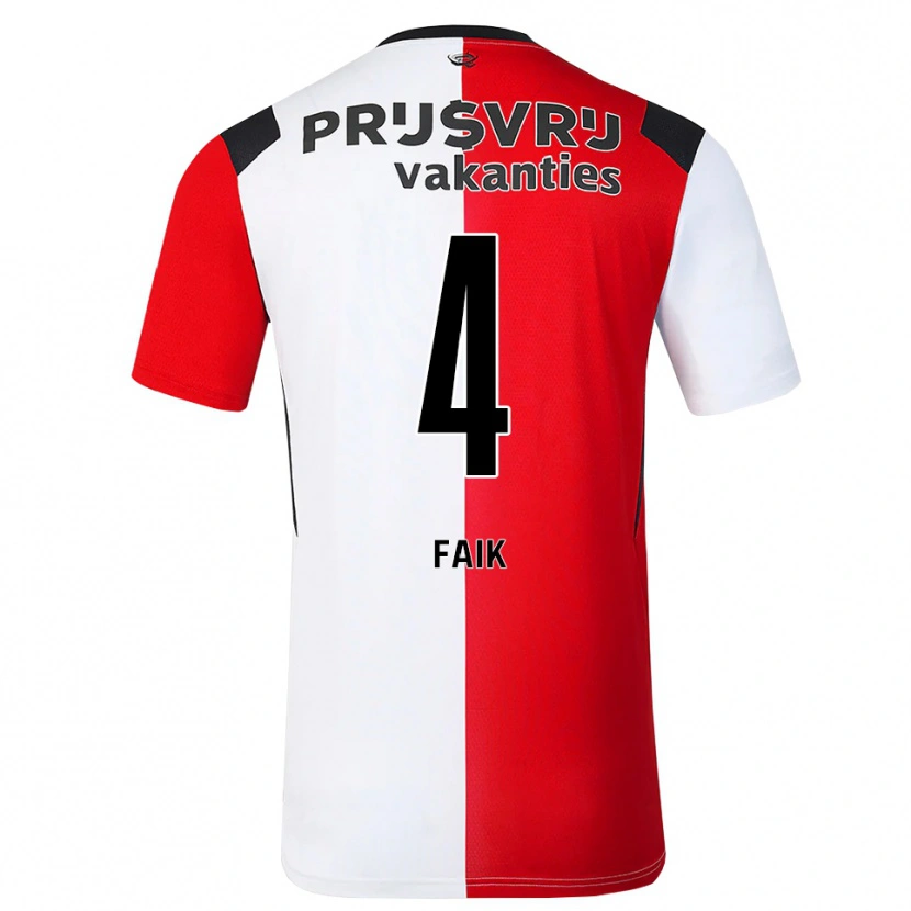 Danxen Kinder Ibrahim Faik #4 Rot Weiß Schwarz Heimtrikot Trikot 2026/27 T-Shirt