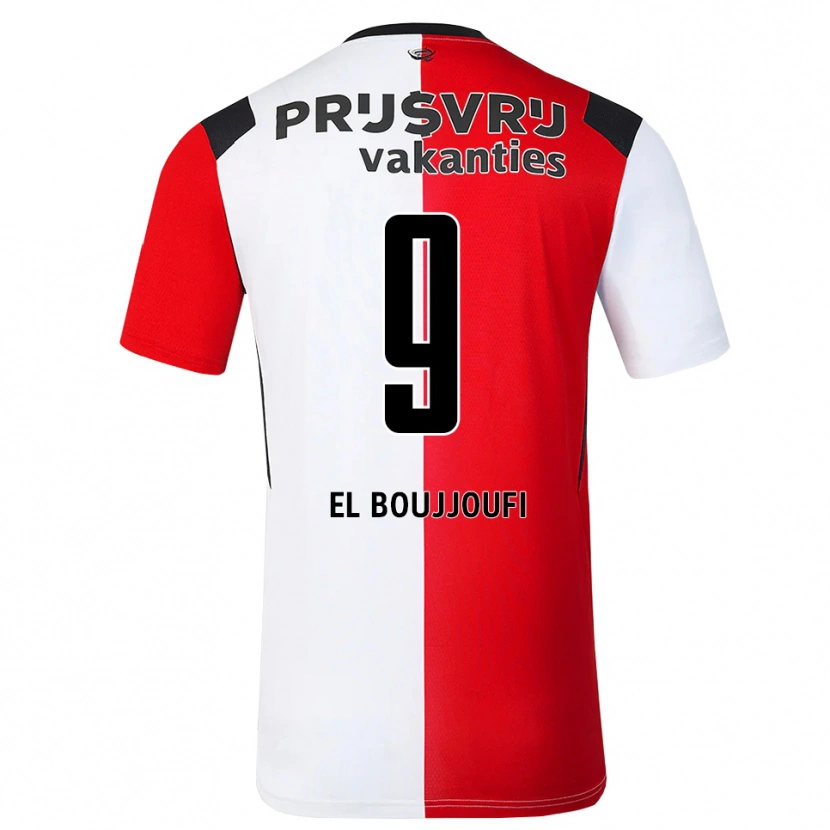 Danxen Kinder Adnan El Boujjoufi #9 Rot Weiß Schwarz Heimtrikot Trikot 2026/27 T-Shirt