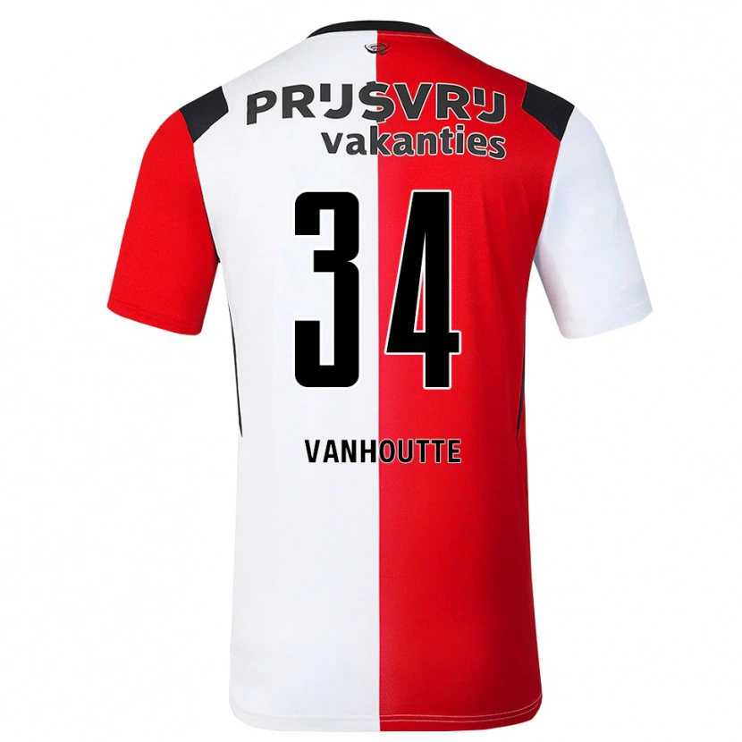 Danxen Kinder Charles Vanhoutte #34 Rot Weiß Schwarz Heimtrikot Trikot 2026/27 T-Shirt