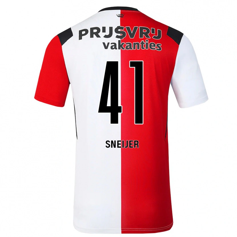Danxen Kinder Zino Sneijer #41 Rot Weiß Schwarz Heimtrikot Trikot 2026/27 T-Shirt