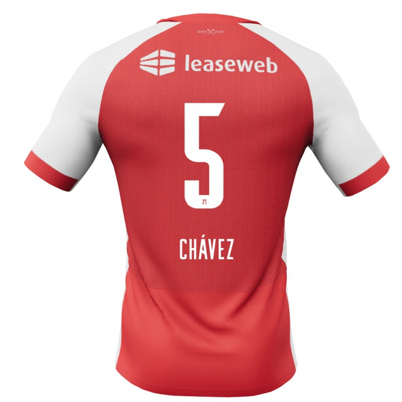 Danxen Kinder Mateo Chávez #5 Rot Weiß Schwarz Heimtrikot Trikot 2026/27 T-Shirt