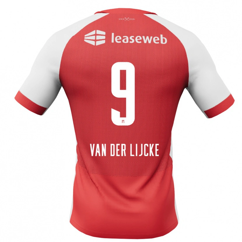 Danxen Kinder Donny Van Der Lijcke #9 Rot Weiß Schwarz Heimtrikot Trikot 2026/27 T-Shirt