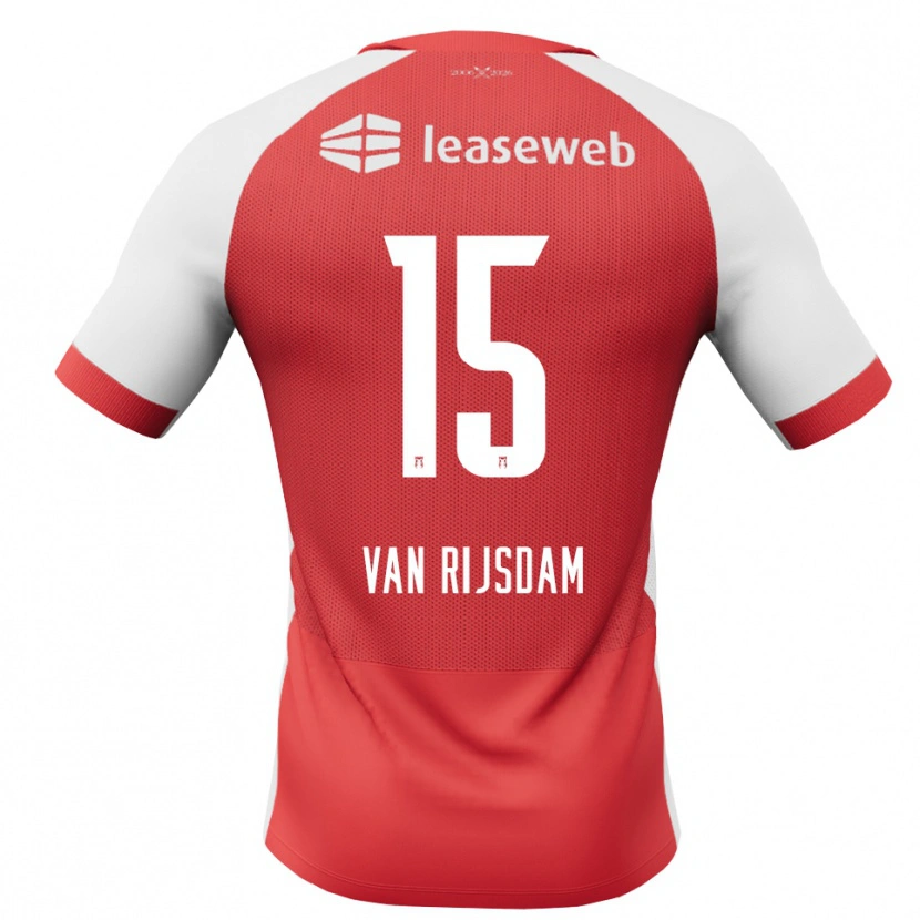 Danxen Kinder Julian Van Rijsdam #15 Rot Weiß Schwarz Heimtrikot Trikot 2026/27 T-Shirt