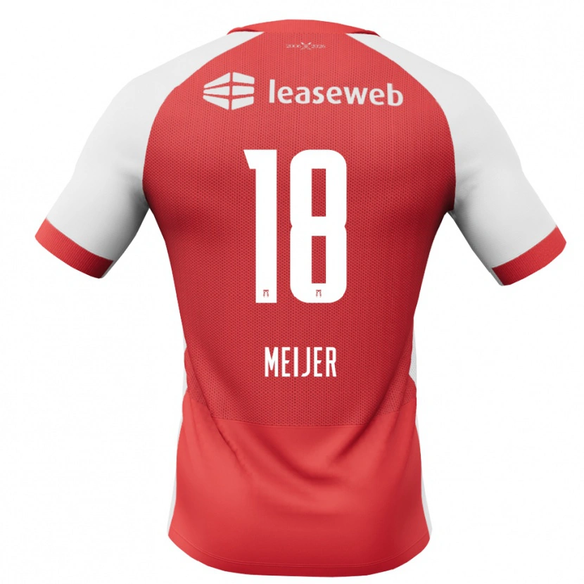 Danxen Kinder Noah Meijer #18 Rot Weiß Schwarz Heimtrikot Trikot 2026/27 T-Shirt