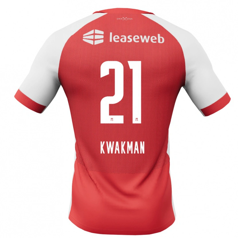 Danxen Kinder Dave Kwakman #21 Rot Weiß Schwarz Heimtrikot Trikot 2026/27 T-Shirt