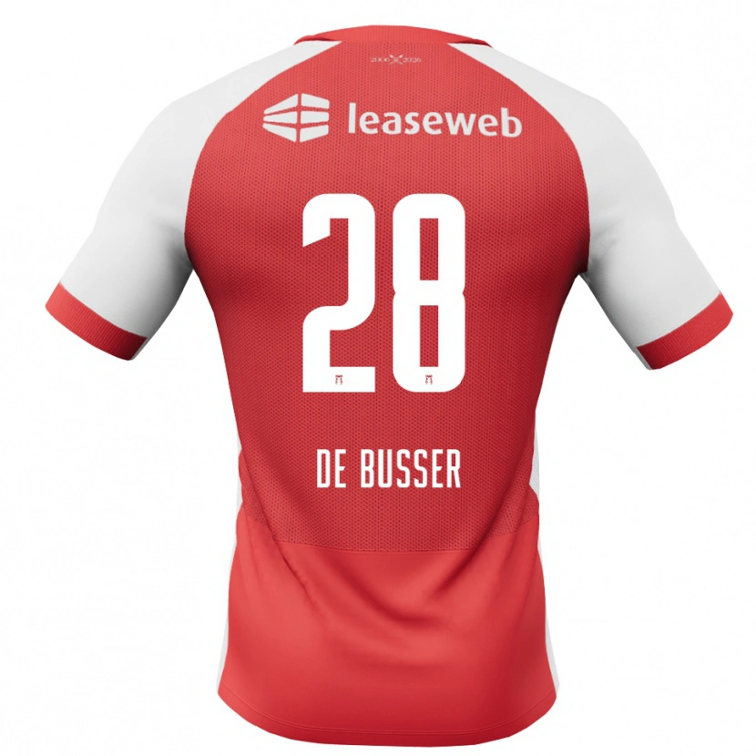 Danxen Kinder Jari De Busser #28 Rot Weiß Schwarz Heimtrikot Trikot 2026/27 T-Shirt