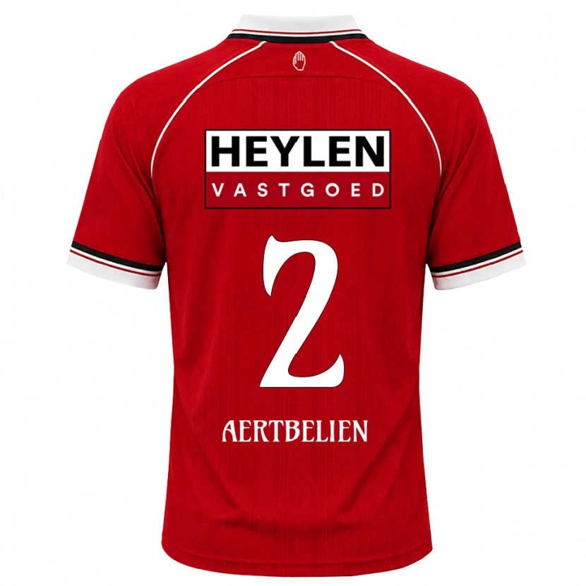 Danxen Kinder Lukas Aertbeliën #2 Rot Weiß Schwarz Heimtrikot Trikot 2026/27 T-Shirt