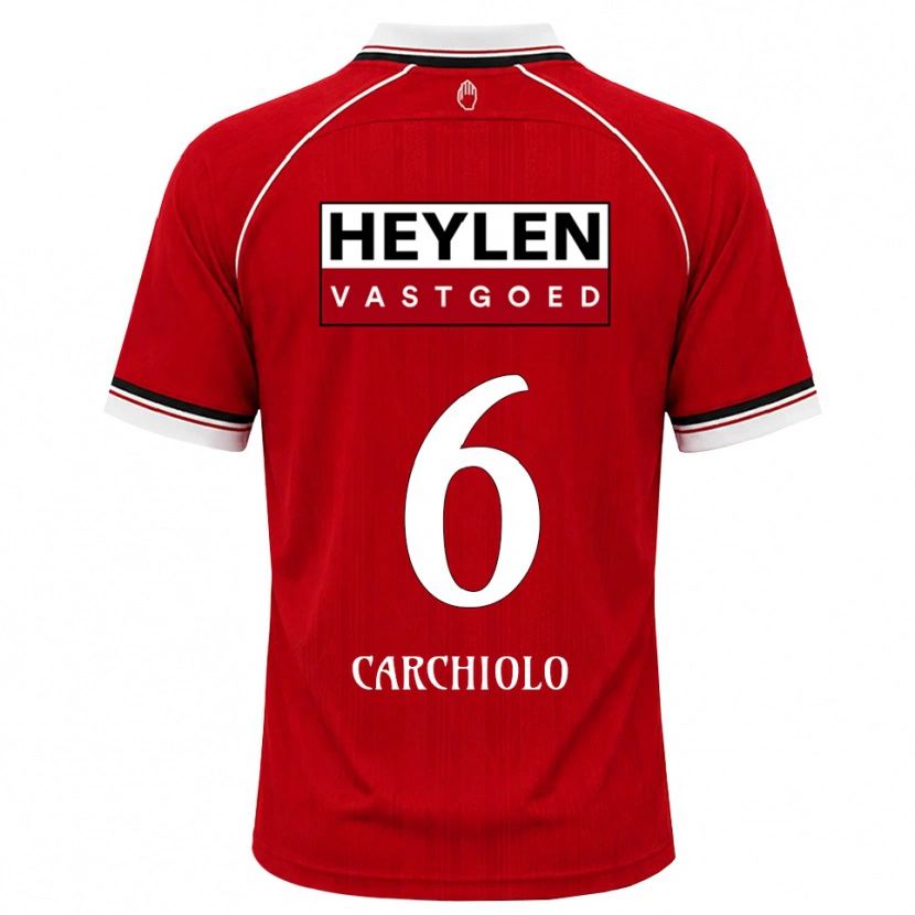 Danxen Kinder Ilano Carchiolo #6 Rot Weiß Schwarz Heimtrikot Trikot 2026/27 T-Shirt