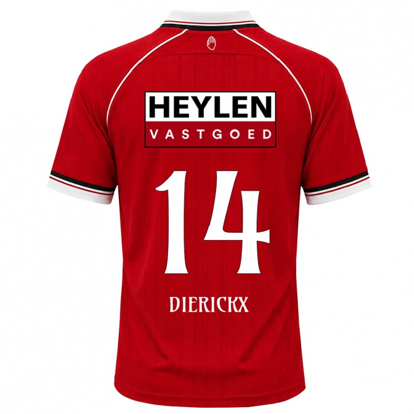 Danxen Kinder Xander Dierckx #14 Rot Weiß Schwarz Heimtrikot Trikot 2026/27 T-Shirt