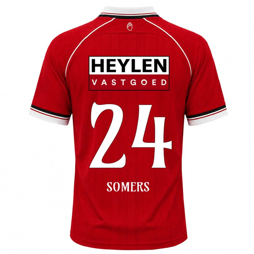 Danxen Kinder Thibo Somers #24 Rot Weiß Schwarz Heimtrikot Trikot 2026/27 T-Shirt