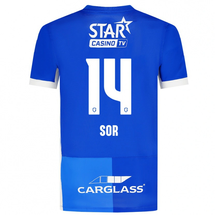 Danxen Kinder Yira Sor #14 Mittelblau Königlichblau Weiß Heimtrikot Trikot 2026/27 T-Shirt
