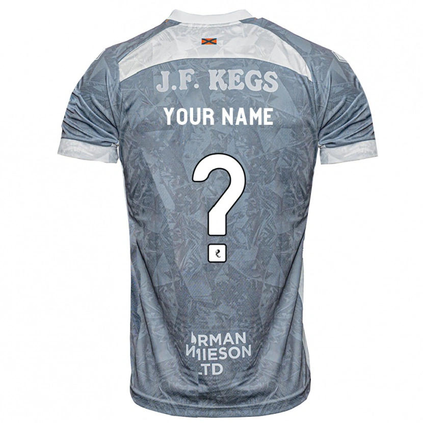Danxen Kinder Ihren Namen #0 Hellgrau Auswärtstrikot Trikot 2026/27 T-Shirt