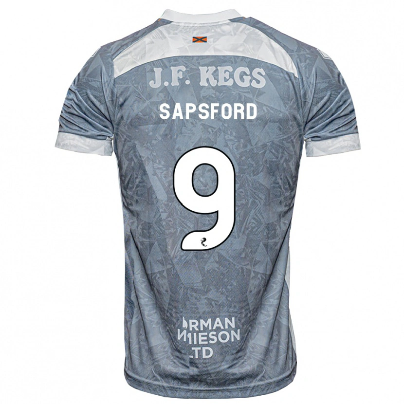 Danxen Kinder Zachary Sapsford #9 Hellgrau Auswärtstrikot Trikot 2026/27 T-Shirt