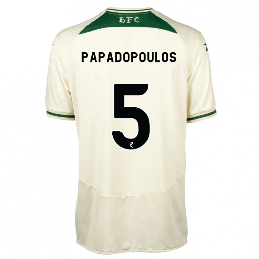 Danxen Kinder Stacey Papadopoulos #5 Weiß Waldgrün Auswärtstrikot Trikot 2026/27 T-Shirt