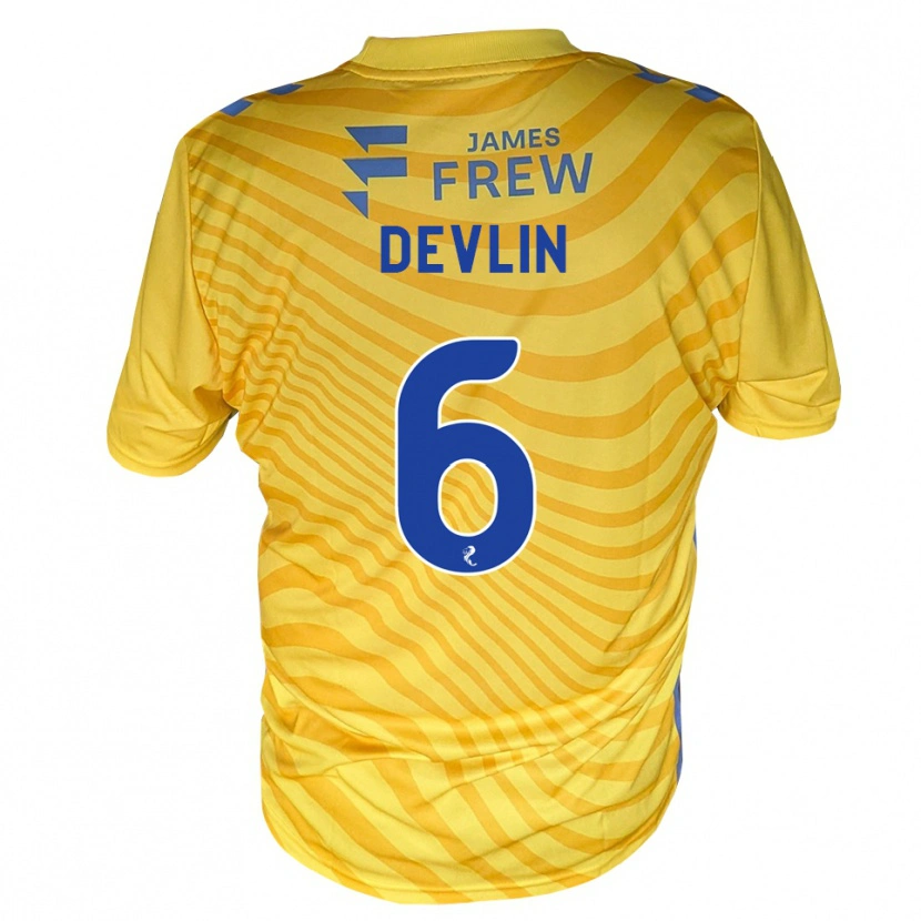 Danxen Kinder Daniel Devlin #6 Königsblau Gelb Auswärtstrikot Trikot 2026/27 T-Shirt