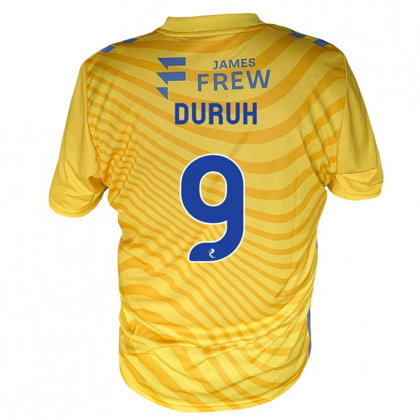 Danxen Kinder Samuel Duruh #9 Königsblau Gelb Auswärtstrikot Trikot 2026/27 T-Shirt