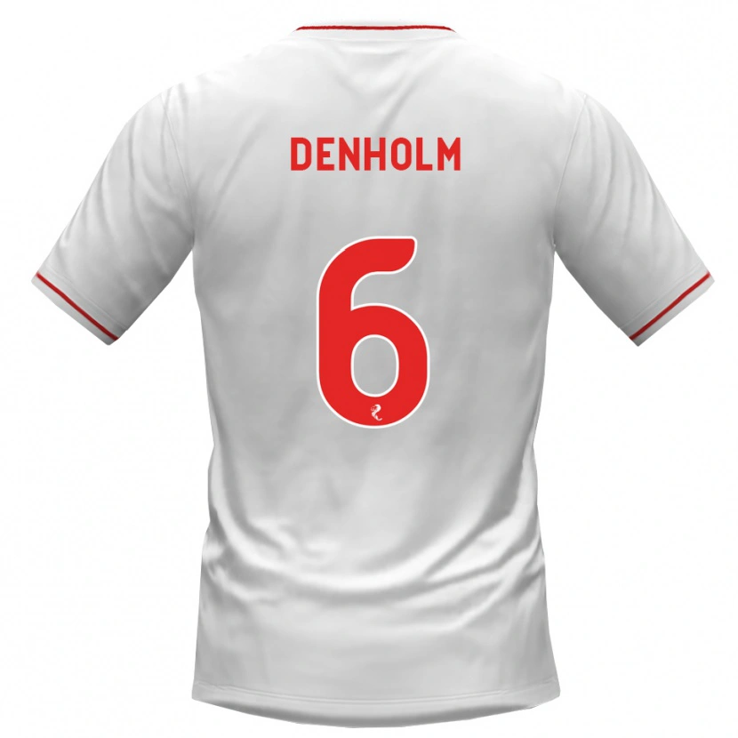 Danxen Kinder Aidan Denholm #6 Weiß Rot Auswärtstrikot Trikot 2026/27 T-Shirt