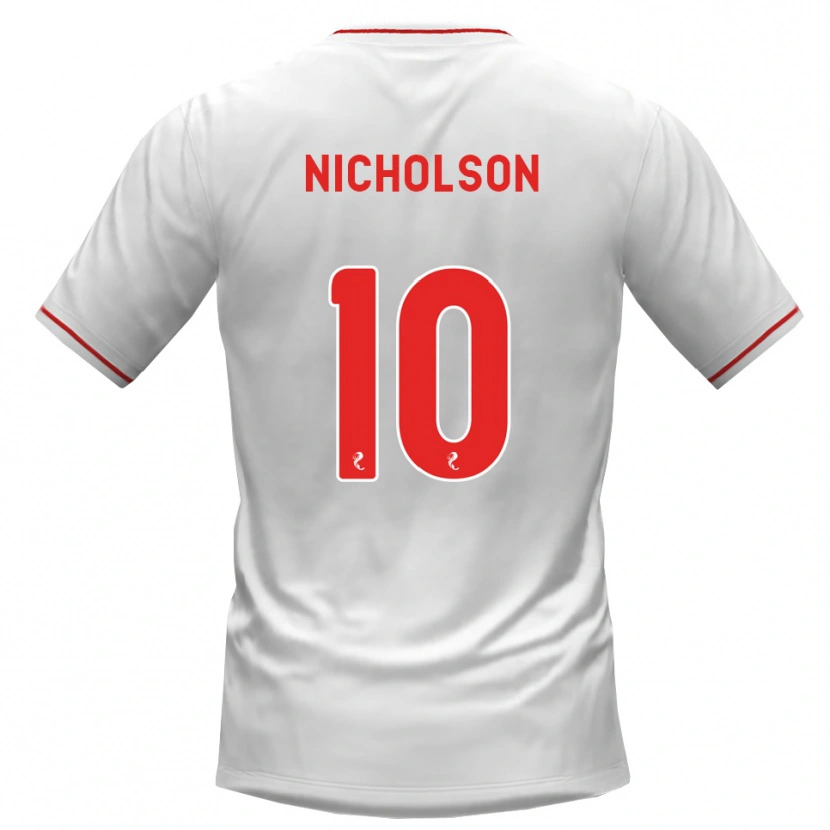 Danxen Kinder Sam Nicholson #10 Weiß Rot Auswärtstrikot Trikot 2026/27 T-Shirt