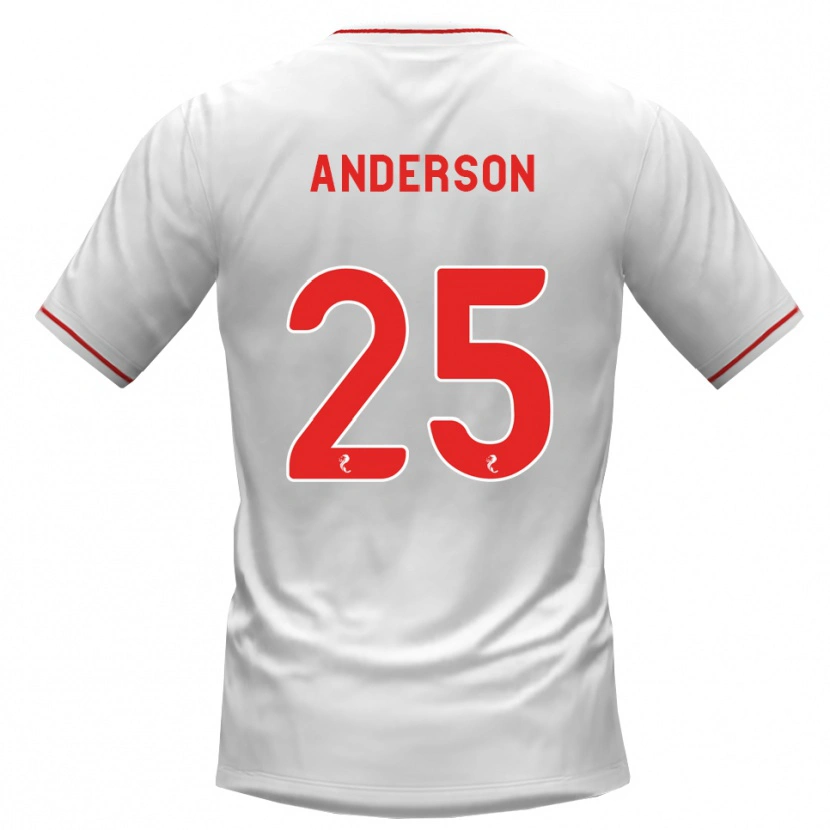 Danxen Kinder Bruce Anderson #25 Weiß Rot Auswärtstrikot Trikot 2026/27 T-Shirt