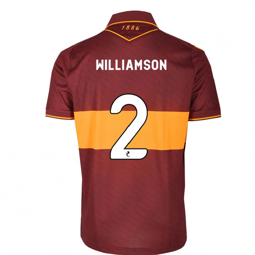Danxen Kinder Scott Williamson #2 Orange Maroon Auswärtstrikot Trikot 2026/27 T-Shirt