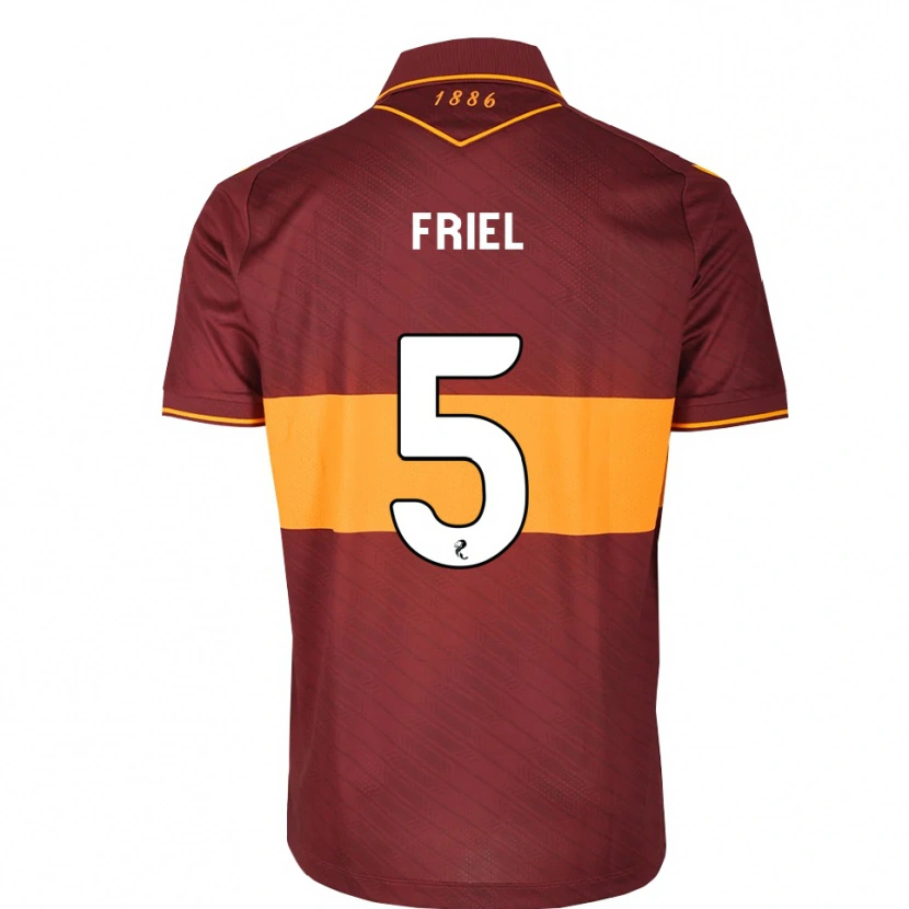 Danxen Kinder Jon-Joe Friel #5 Orange Maroon Auswärtstrikot Trikot 2026/27 T-Shirt
